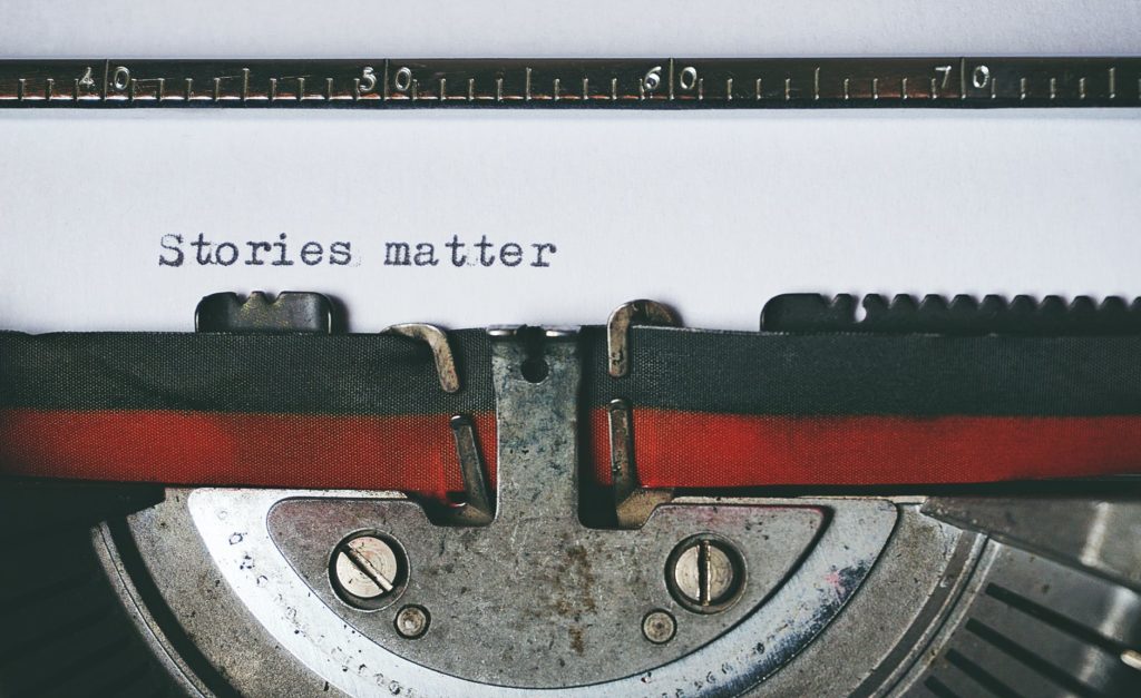stories matter written by a typewriter
